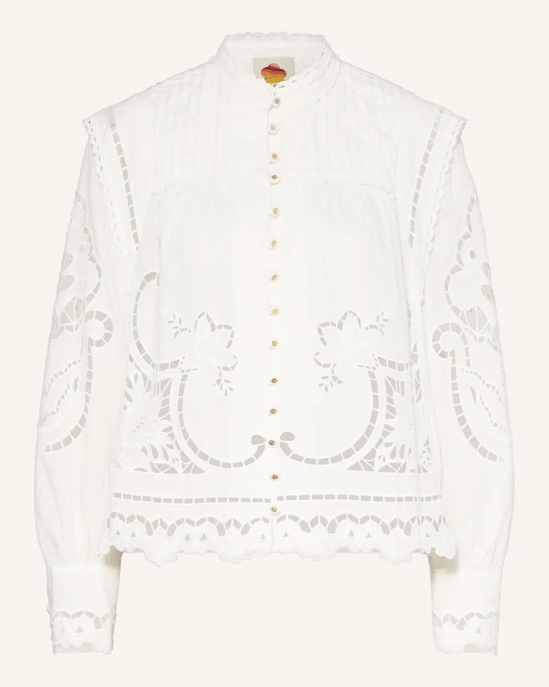FARM Rio Bluse Aus Lochspitze weiss Weiss