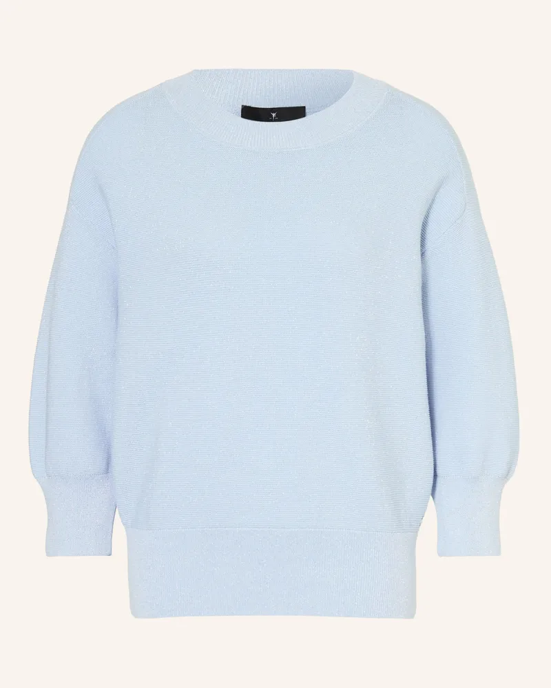 monari Pullover mit 3/4-Arm und Glitzergarn Hellblau