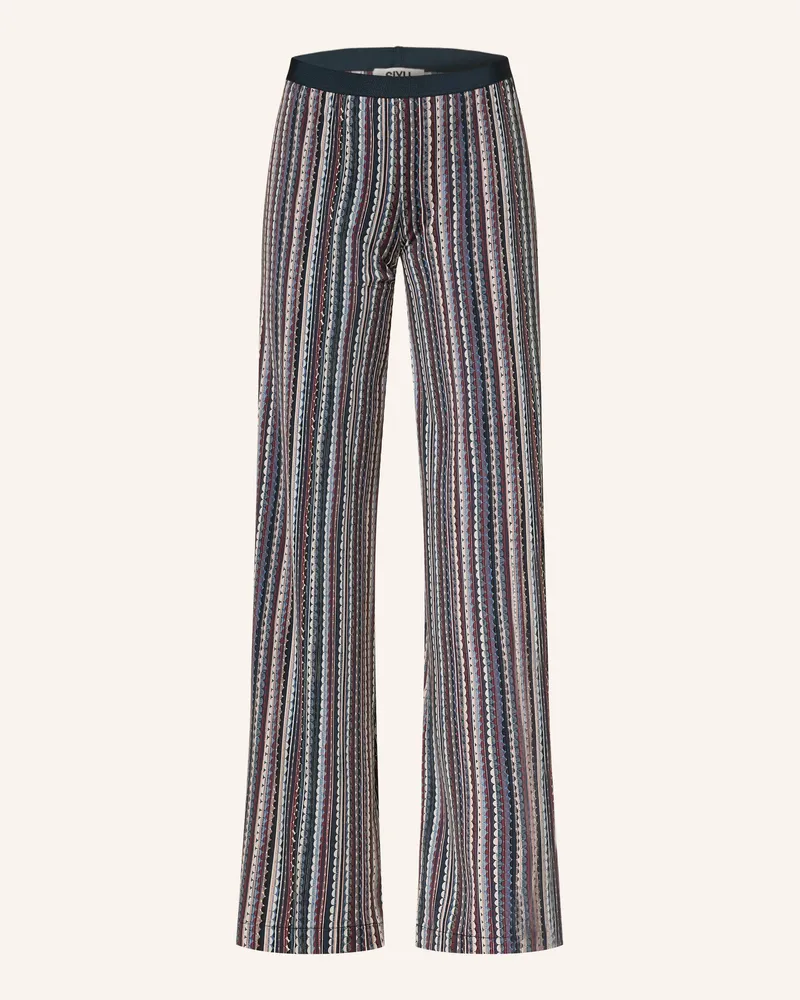 SIYU Marlenehose Aus Jersey blau Dunkelblau