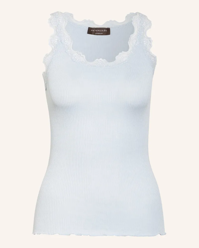 Rosemunde Seidentop Babette Mit Spitze blau Hellblau