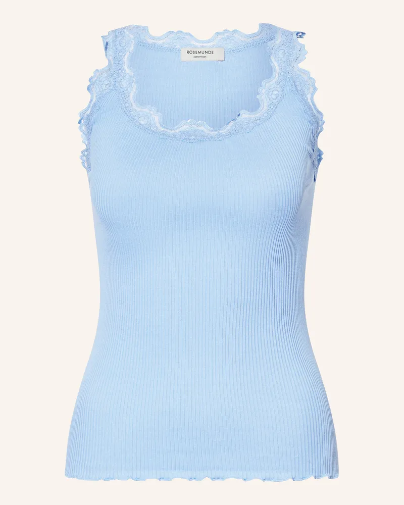 Rosemunde Seidentop Babette Mit Spitze blau Hellblau