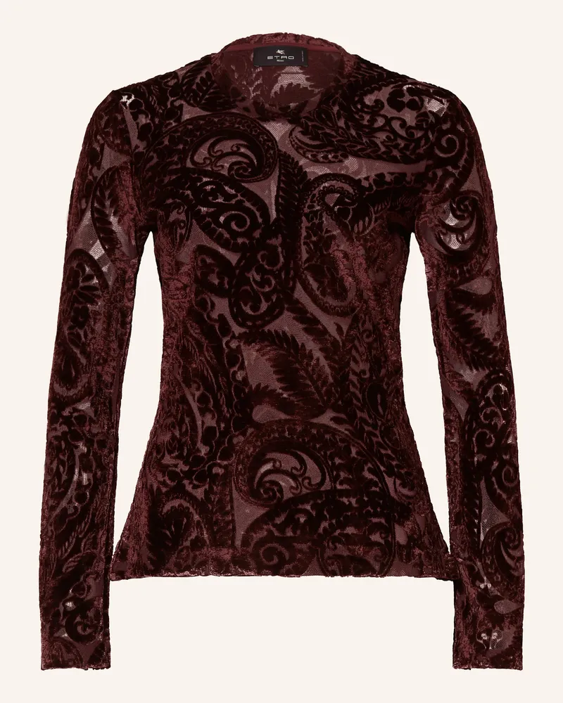 Etro Longsleeve Aus Mesh rot Dunkelrot