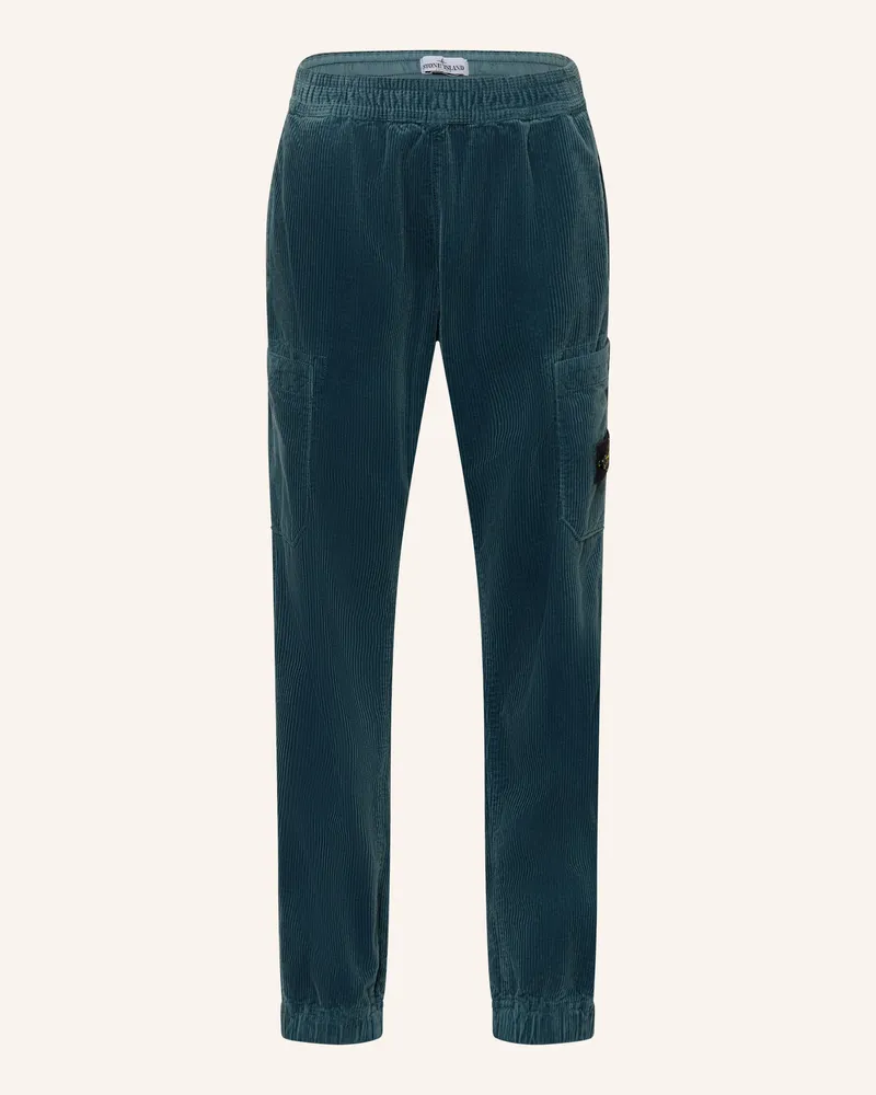 Stone Island Cargohose Aus Cord blau Petrol
