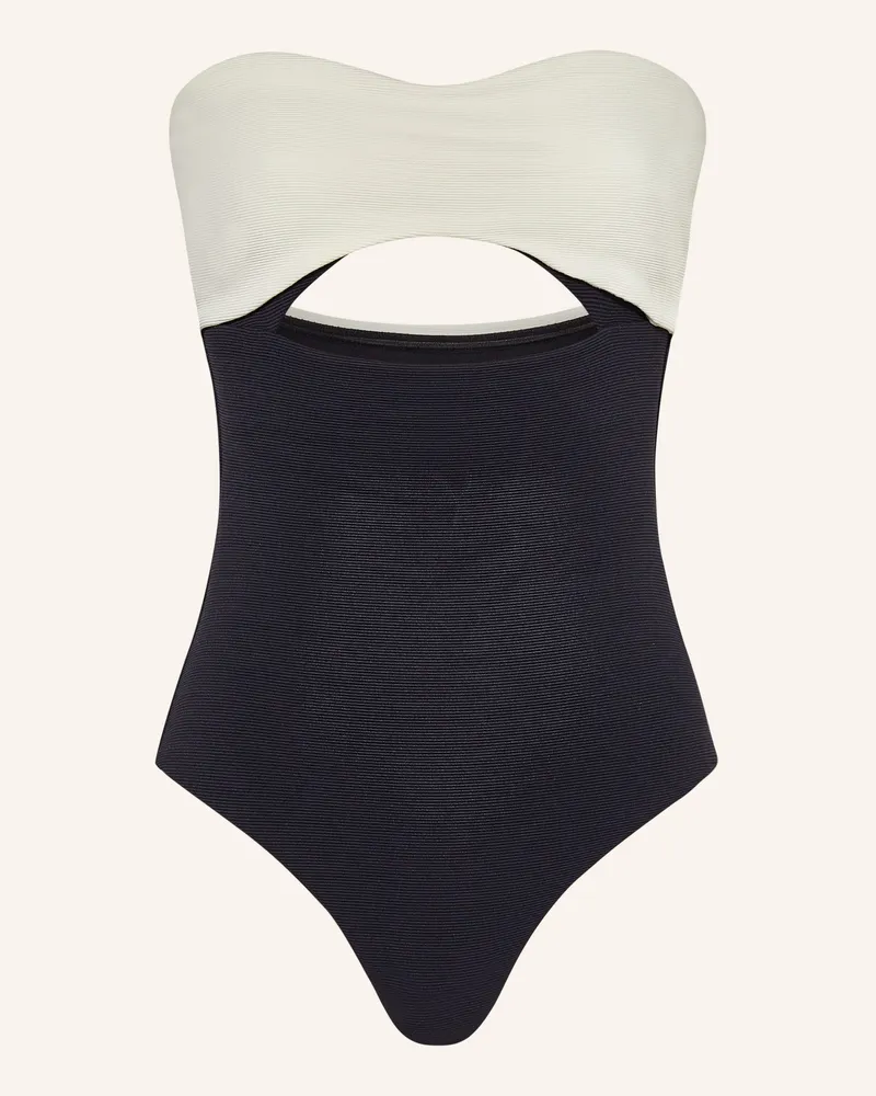 JETS Australia Bandeau-Badeanzug VERSA RIB Schwarz