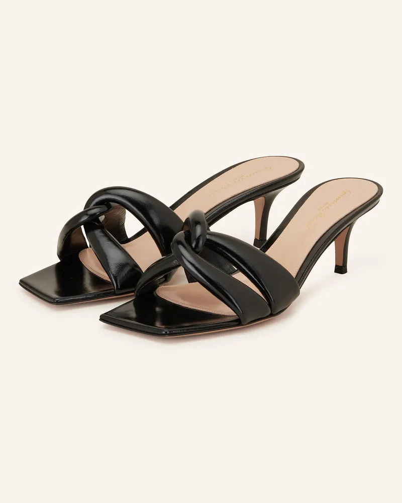 Gianvito Rossi Lack-Mules NUIT Schwarz