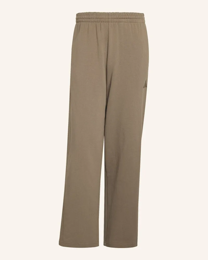 adidas Adidas Kit Weite Hose, Kleines Logo beige Khaki