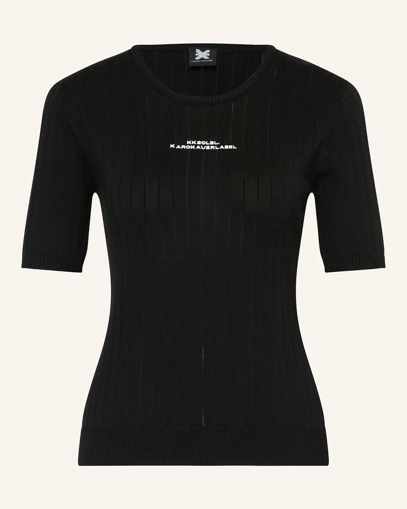 Karo Kauer Strickshirt Schwarz