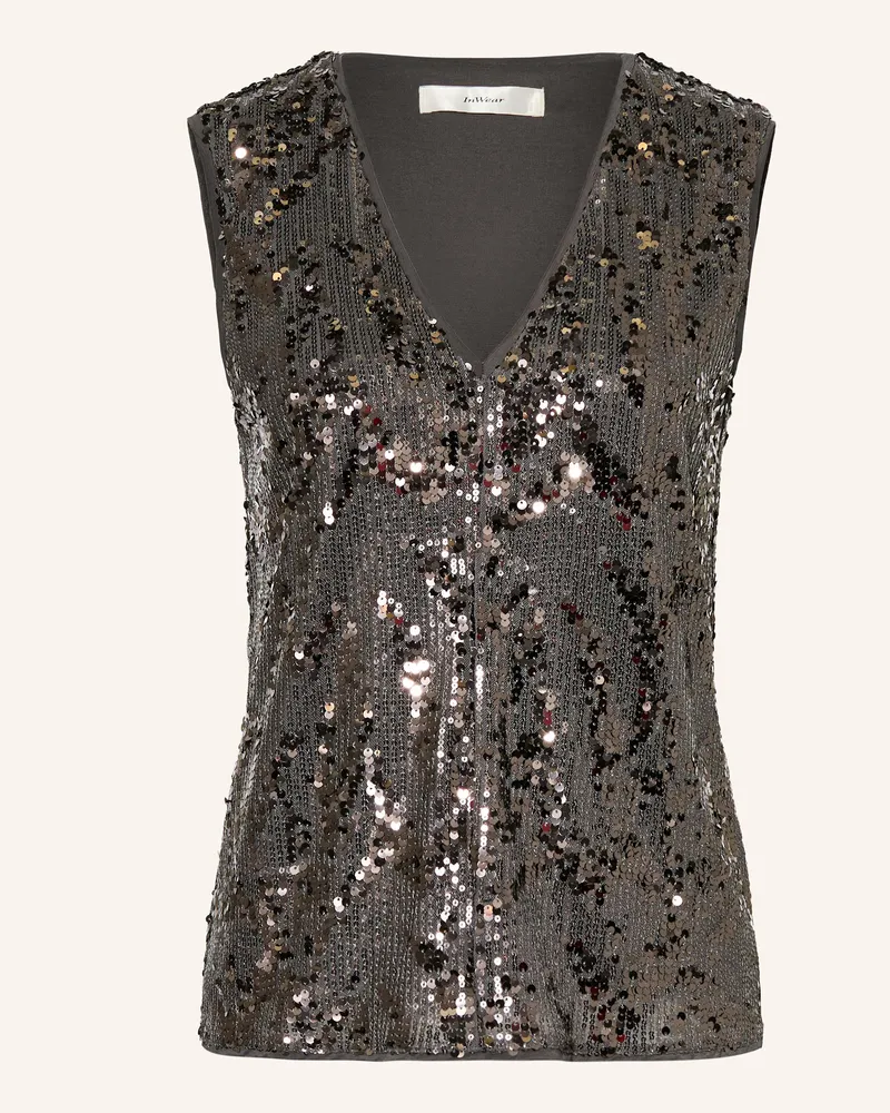 InWear Blusentop Kimbaiw Mit Pailletten silber Schwarz