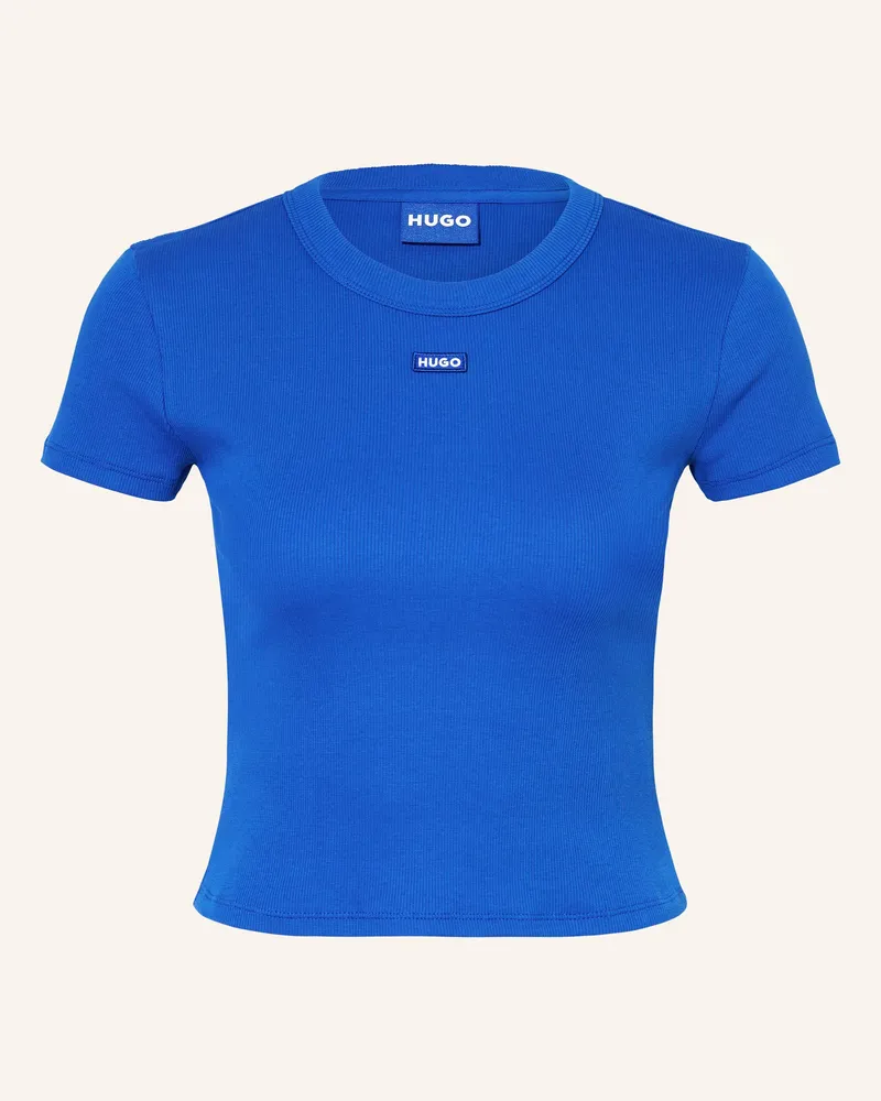 HUGO BOSS Cropped-Shirt Blau
