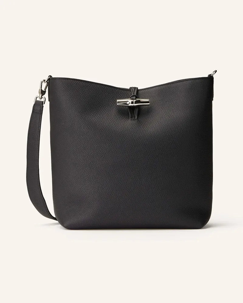 Longchamp Schultertasche Le Roseau Large schwarz Schwarz