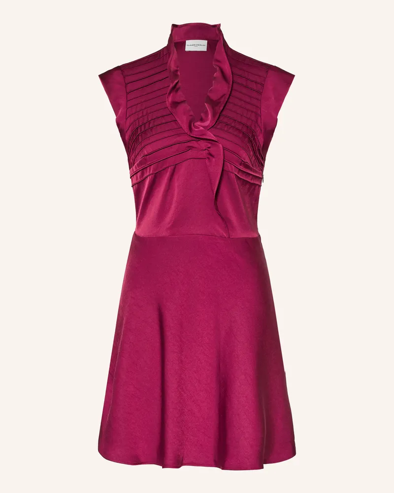 Claudie Pierlot Satinkleid Mit Volants lila Fuchsia