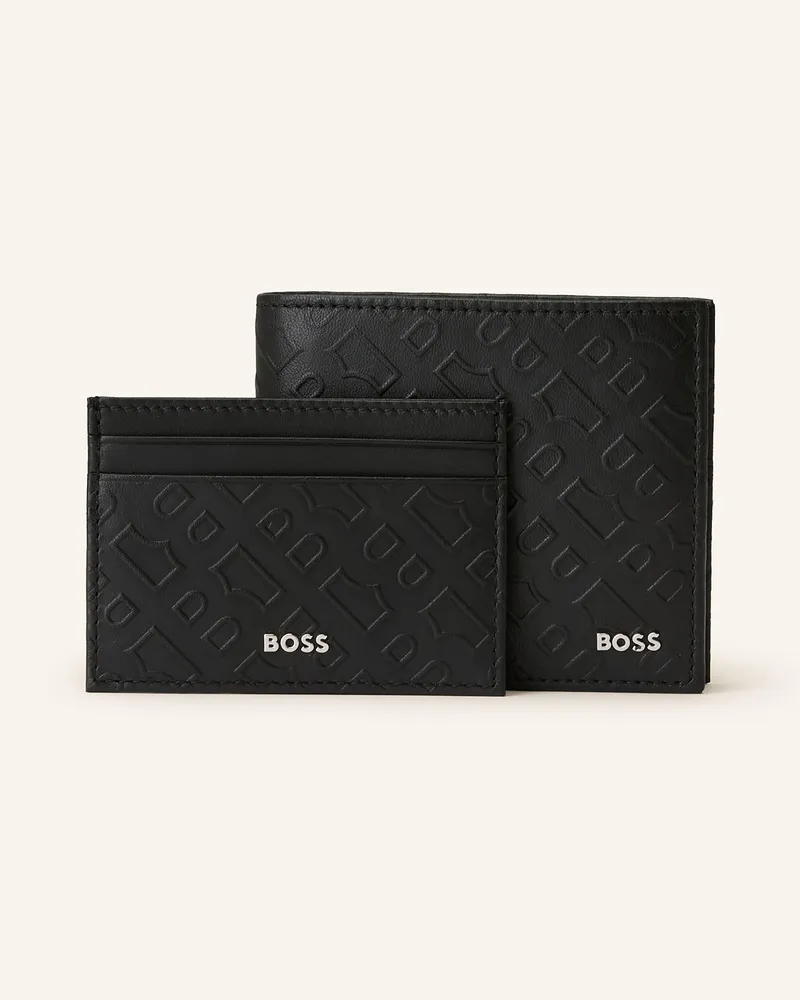 HUGO BOSS 2er-Set OUTLINE: Geldbörse und Kartenetui Schwarz