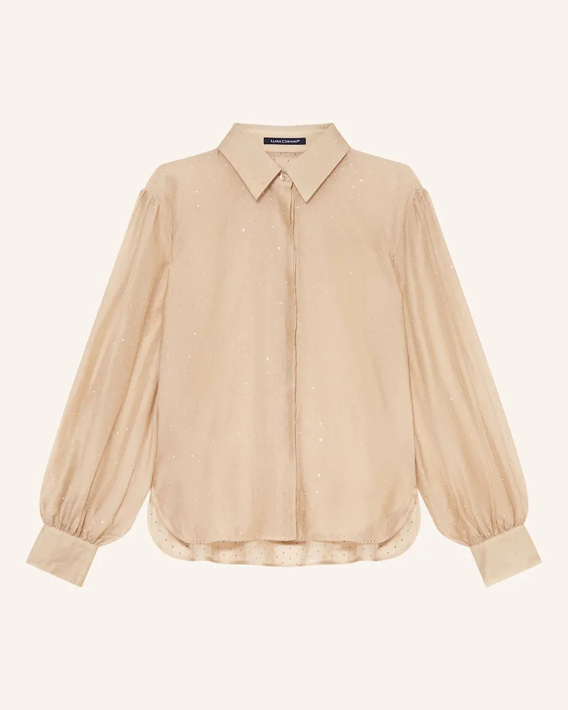 Luisa Cerano Hemdbluse Mit Schmucksteinen beige Beige