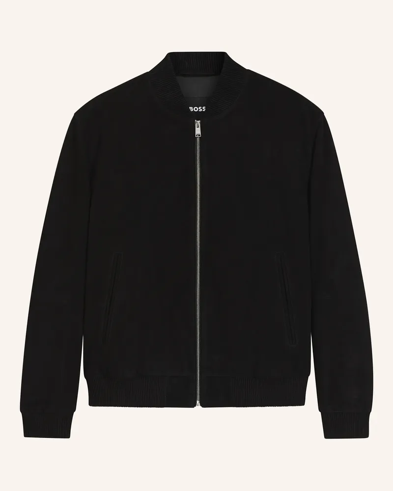 HUGO BOSS Lederblouson MULLER Schwarz