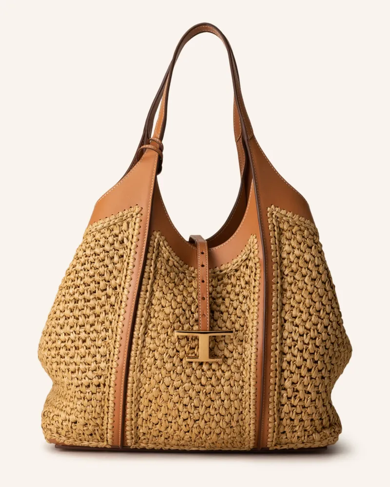 TOD'S Shopper TIMELESS MEDIUM mit Pouch Beige