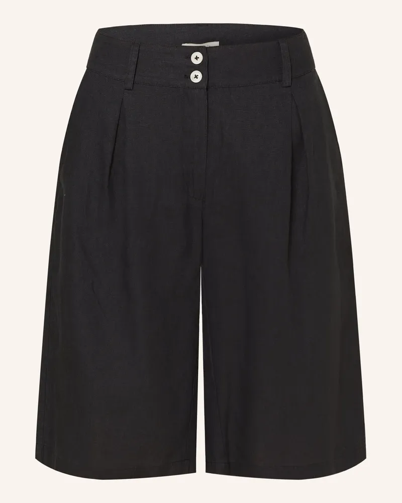 lilienfels Leinen-Bermudas Schwarz