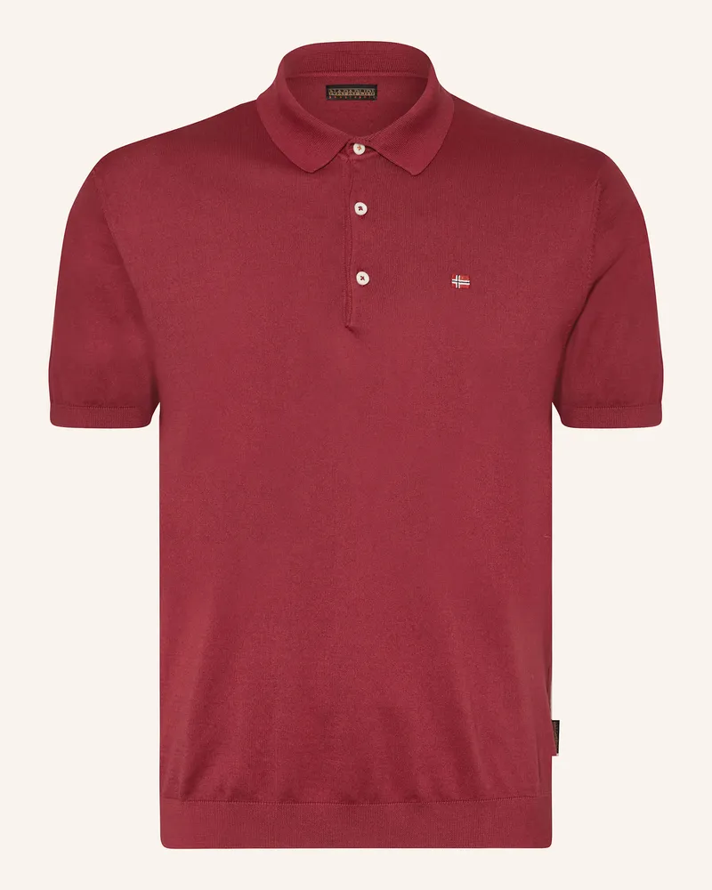Napapijri Strick-Poloshirt NELLI Regular Fit Dunkelrot