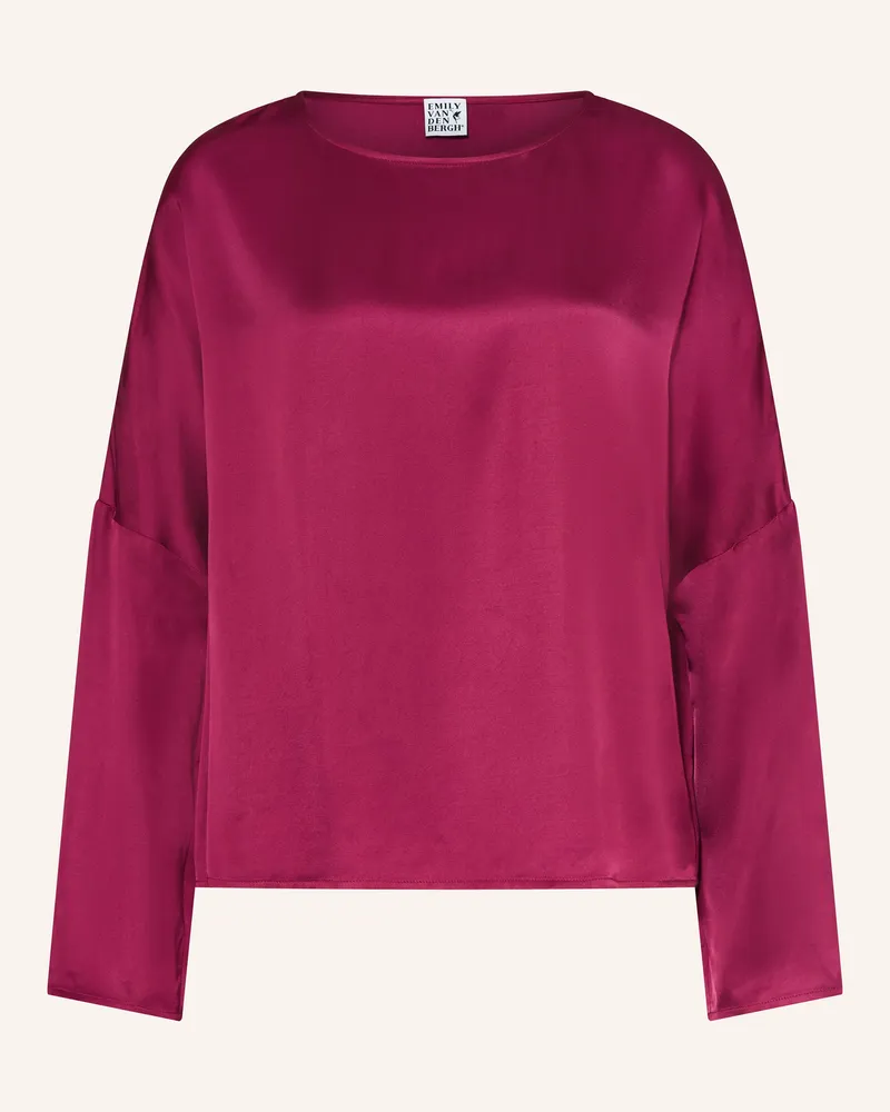Emily van den Bergh Blusenshirt Aus Satin rot Fuchsia