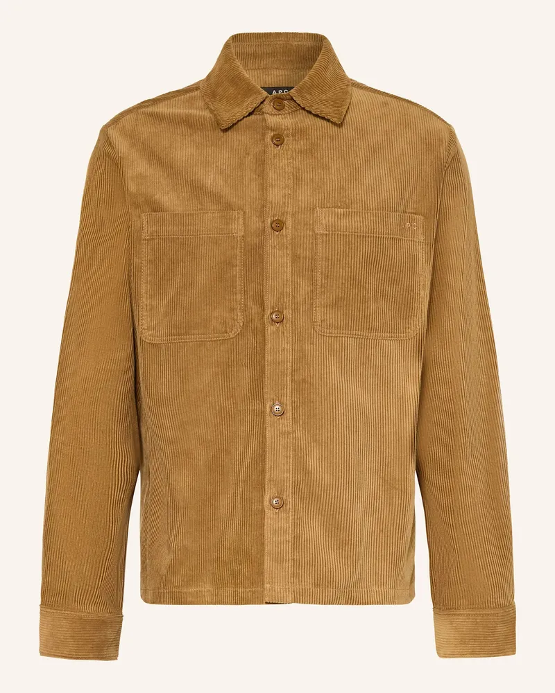 A.P.C. Cordhemd Relax Fit braun Camel