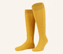 Trachten-Kniestrümpfe gelb