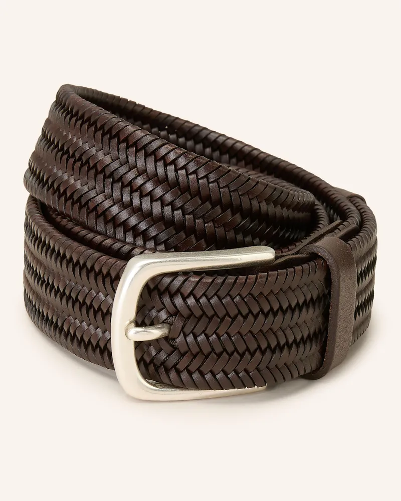 Strokesman's Ledergürtel Dunkelbraun