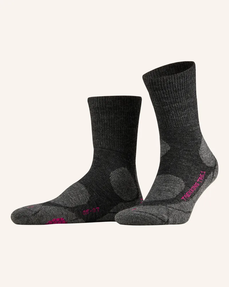 P.A.C. Trekking-Socken Tr 6.1 Medium Mit Merinowolle grau Dunkelgrau