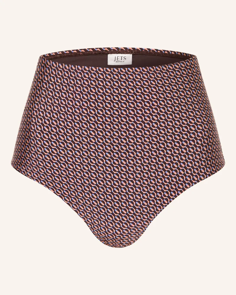 JETS Australia High-Waist-Bikini-Hose Desert Geo braun Dunkelbraun