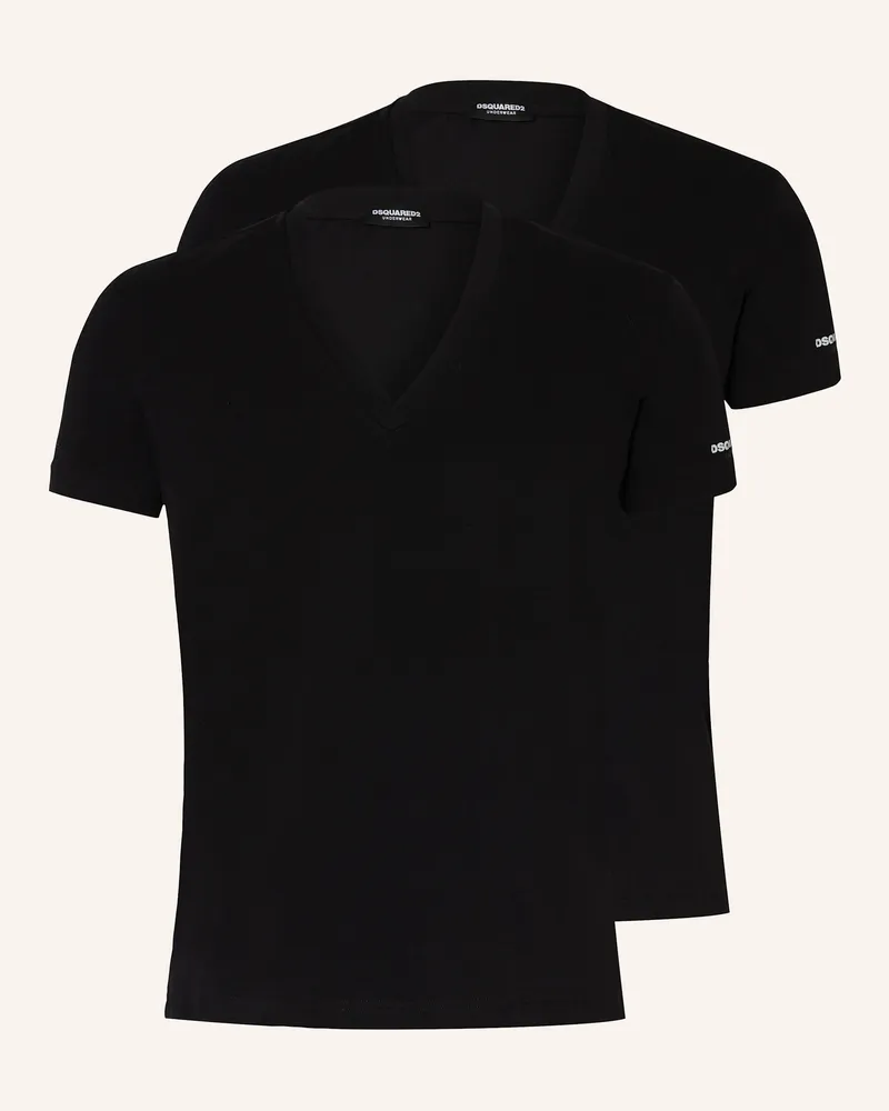 Dsquared2 2er-Pack T-Shirts Schwarz