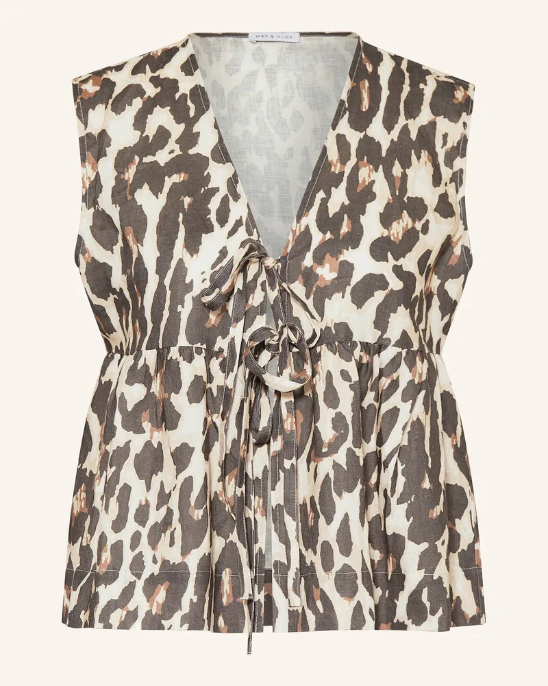 Mrs & HUGS Blusentop aus Leinen Creme