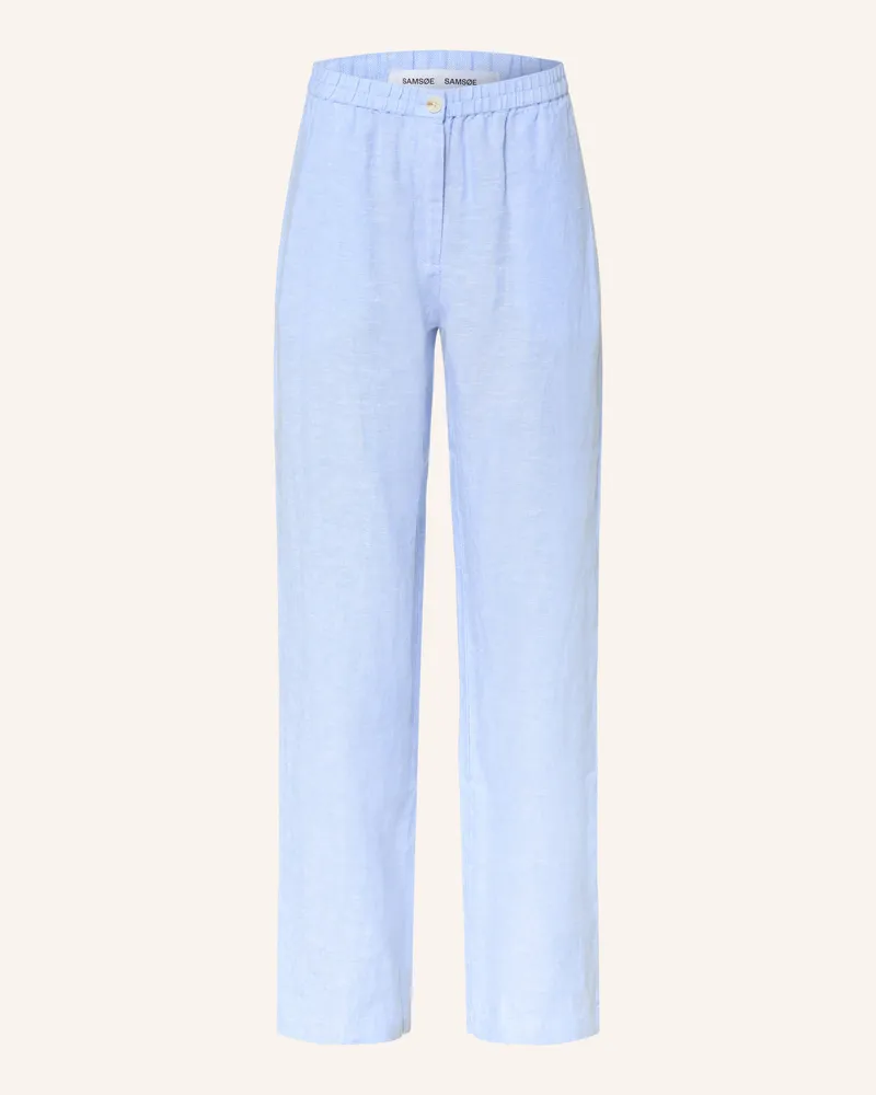 Samsøe & Samsøe Marlenehose Satoves Aus Leinen blau Hellblau