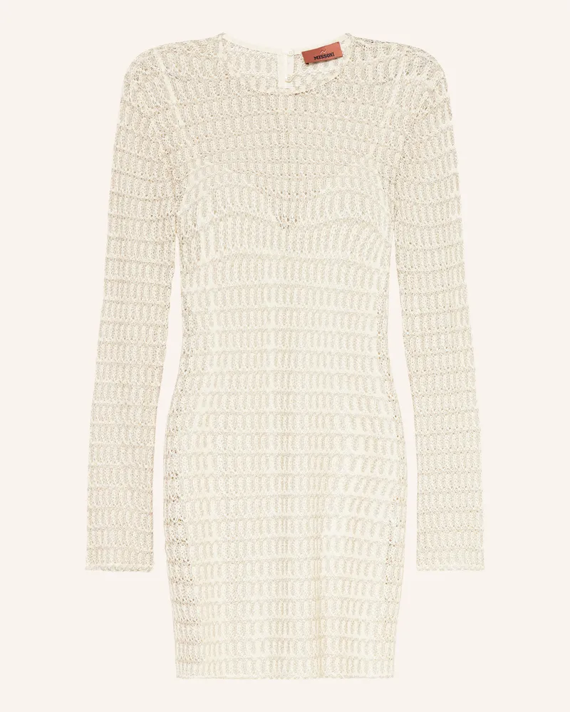 Missoni Häkelkleid Mit Glitzergarn beige Creme