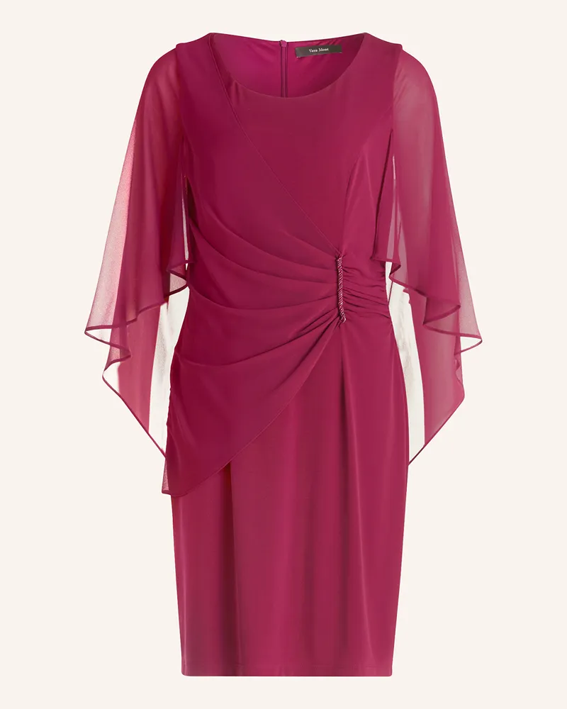 Vera Mont Cocktailkleid im Materialmix mit Schmucksteinen Dunkelrot