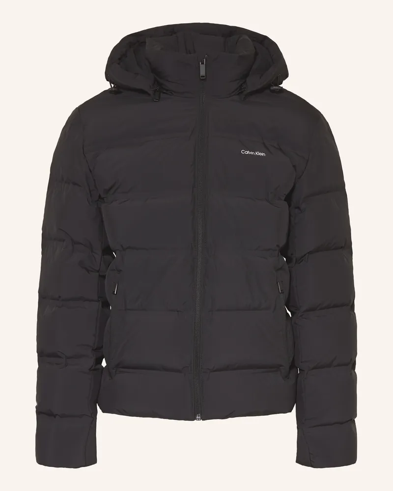 Calvin Klein Daunenjacke mit abnehmbarer Kapuze Schwarz