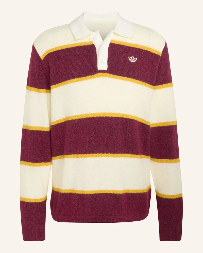 adidas Winter Club Poloshirt, Strick, Streifen rot Rot