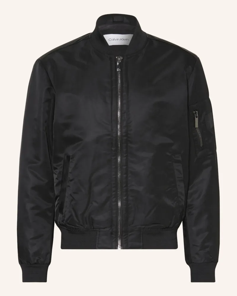 Calvin Klein Satinblouson schwarz Schwarz
