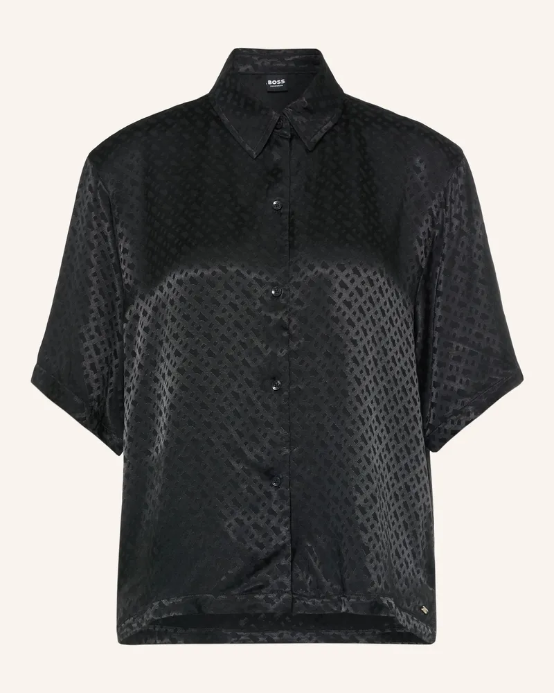 HUGO BOSS Schlafshirt Monogram schwarz Schwarz