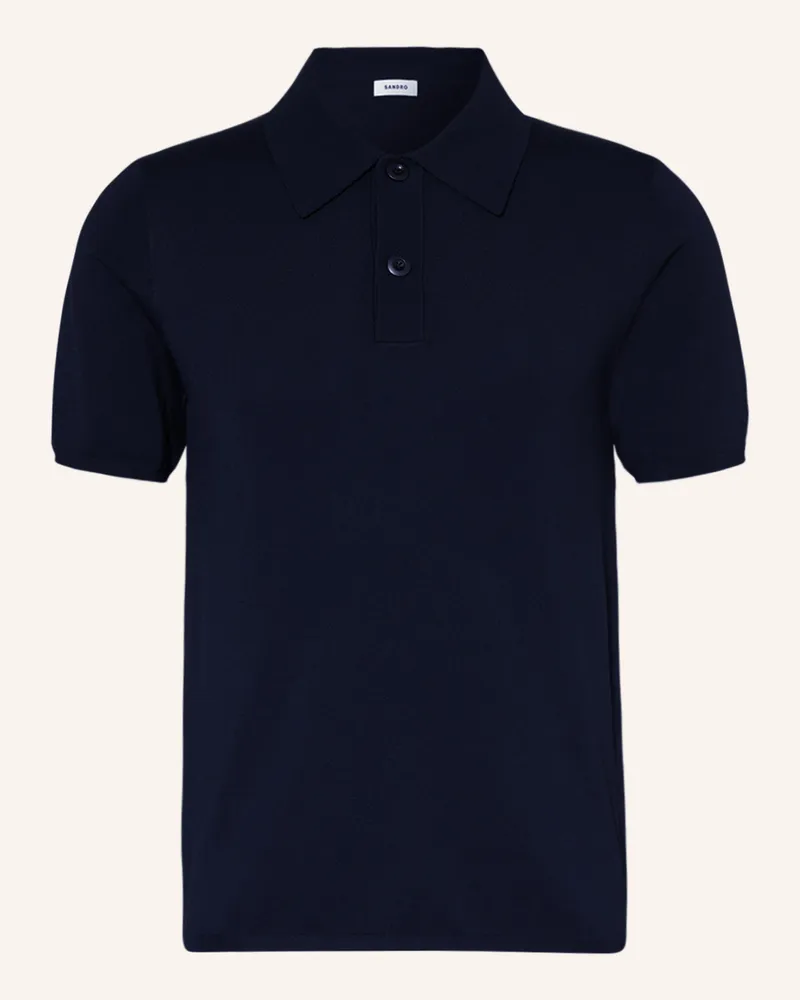 Sandro Strick-Poloshirt Schwarz