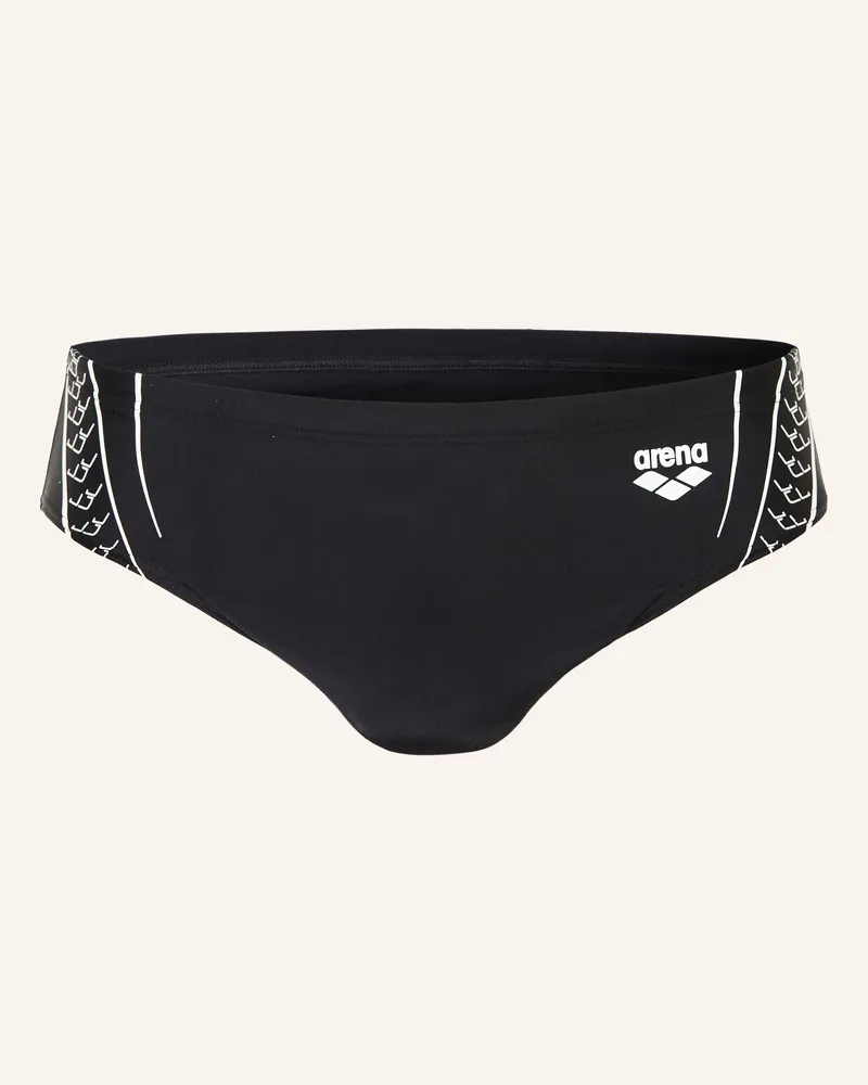 Arena Badeslip Double Graphic Mit Uv-Schutz schwarz Schwarz