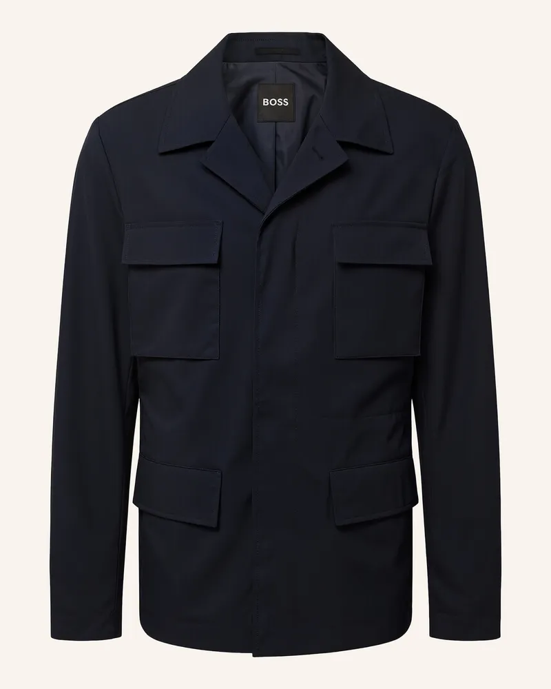 HUGO BOSS Klassischer Mantel P-CARPER-FIELDTW-253 Relaxed Fit Dunkelblau