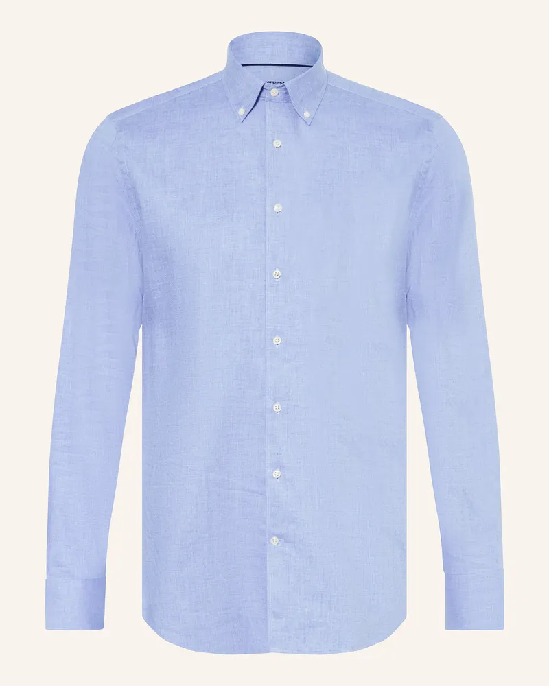Strokesman's Flanellhemd Regular Fit Blau