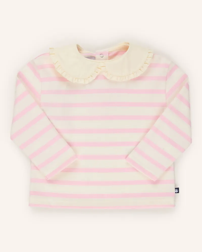 Petit Bateau Longsleeve Mariniere Mit Rüschen weiss Weiss