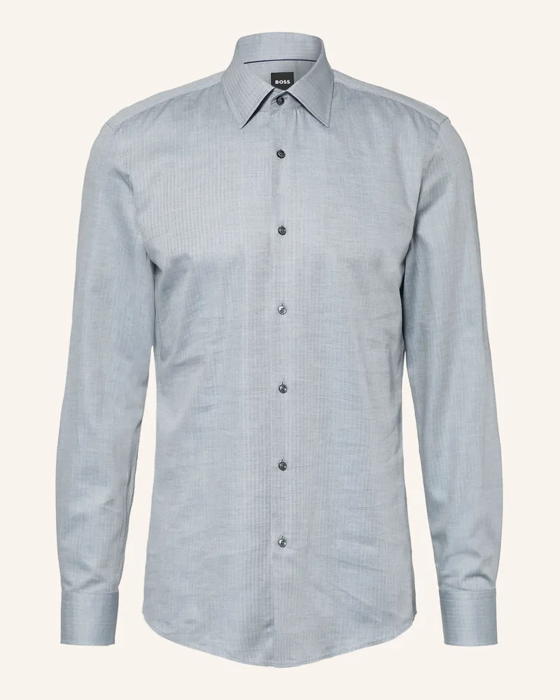 HUGO BOSS Hemd Hank Slim Fit blau Blaugrau