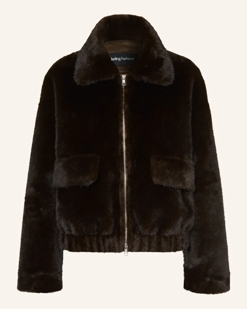 Darling Harbour Kunstfell-Jacke braun Dark