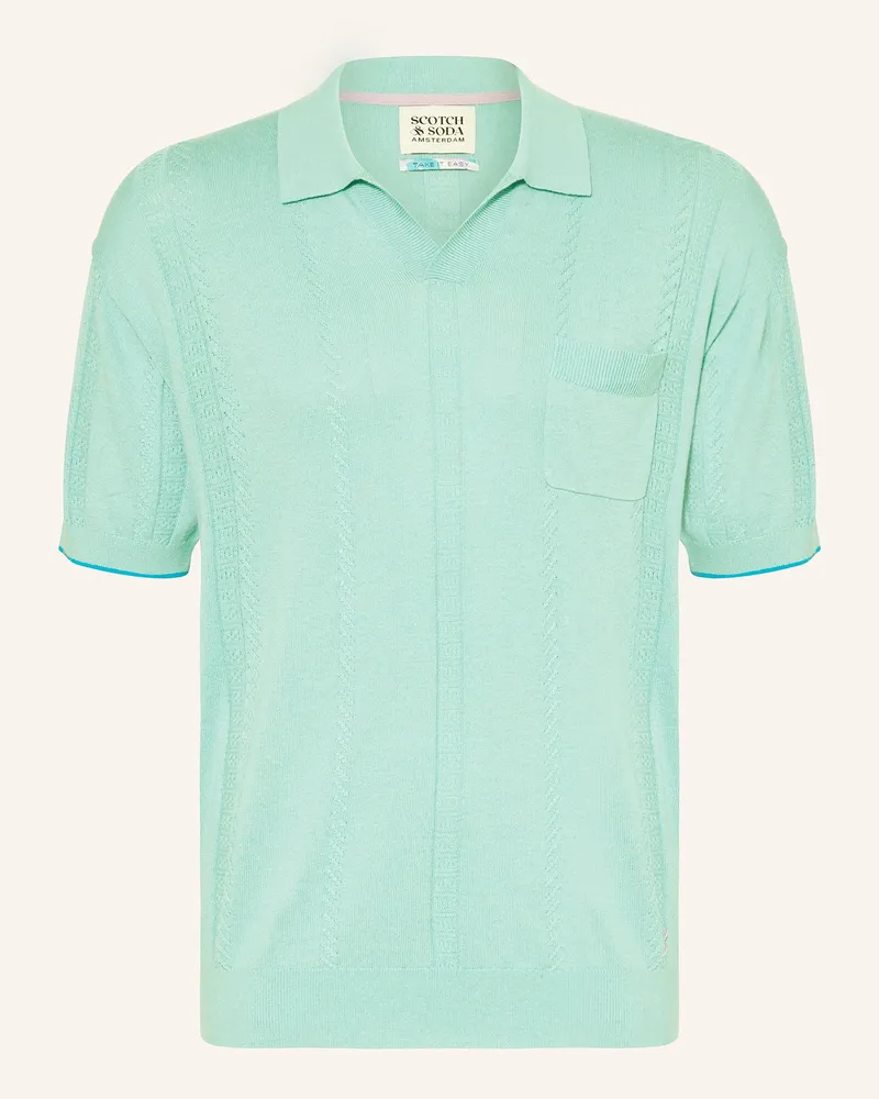 Scotch&Soda Strick-Poloshirt Türkis