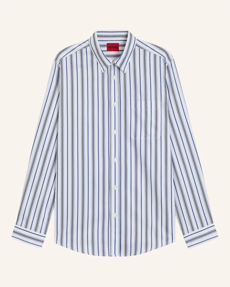 HUGO BOSS Casual Hemd ERILLO Oversize Fit Blau