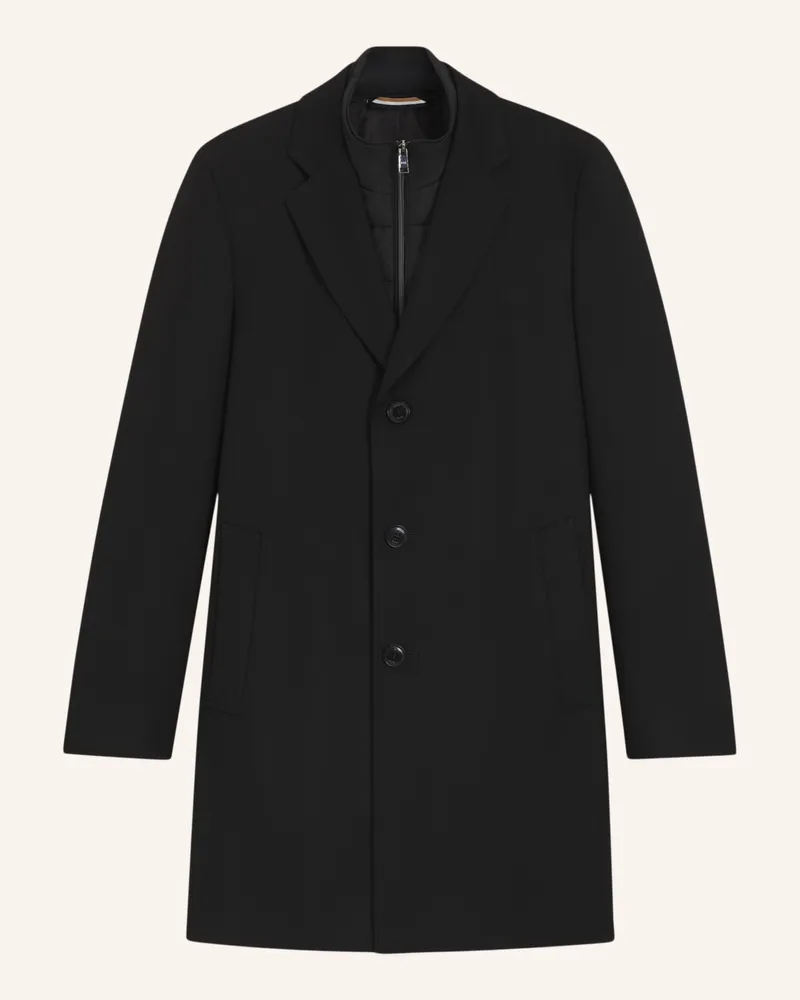 HUGO BOSS Klassischer Mantel H-HYDE-BIB-254 Slim Fit Schwarz