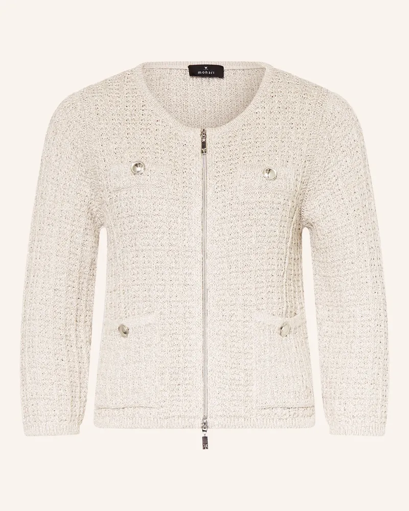 monari Strickjacke mit Glitzergarn Beige