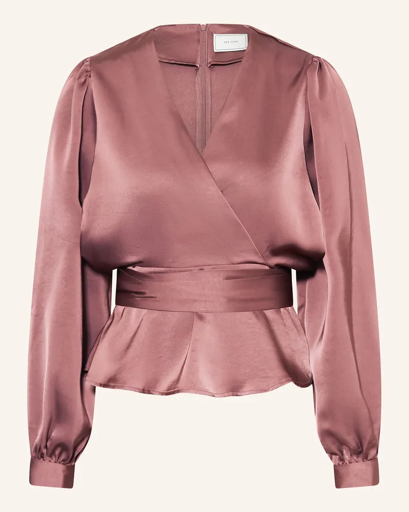 Neo Noir Blusenshirt RISTA in Wickeloptik aus Satin Altrosa