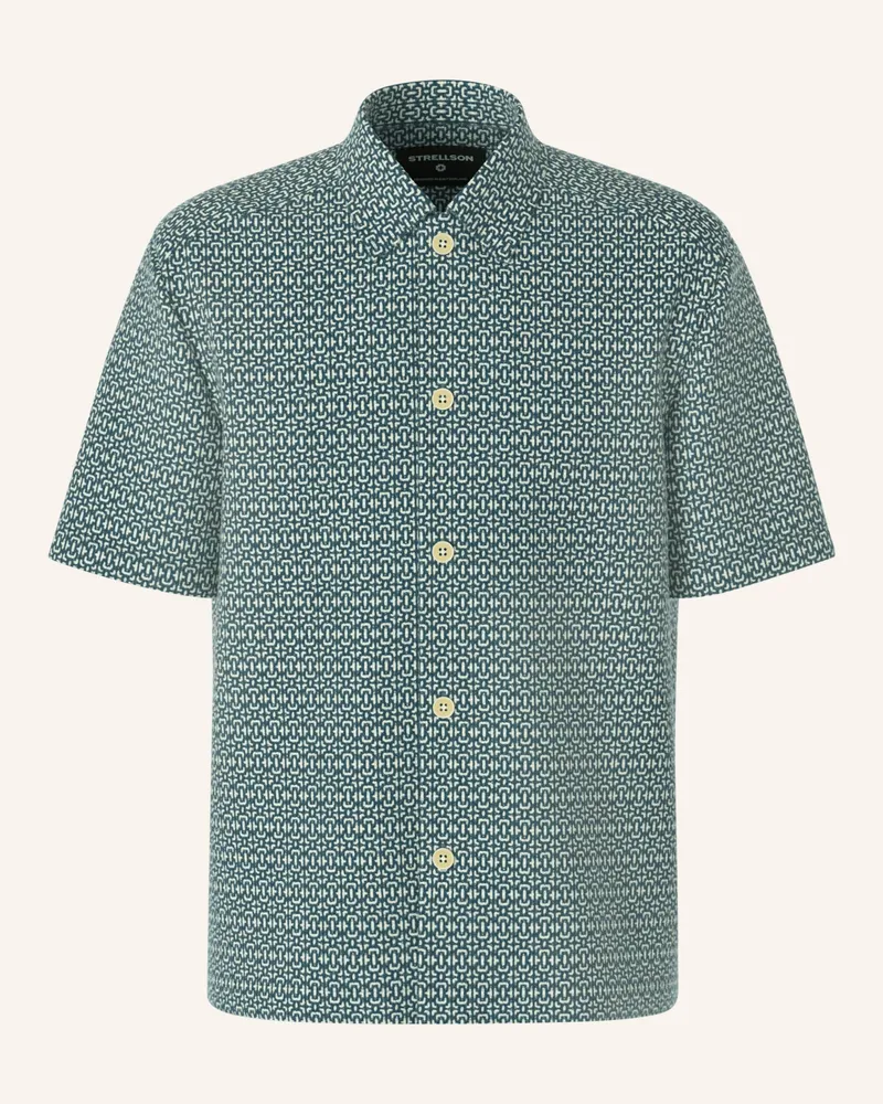 Strellson Kurzarm-Hemd Navi Comfort Fit gruen Petrol