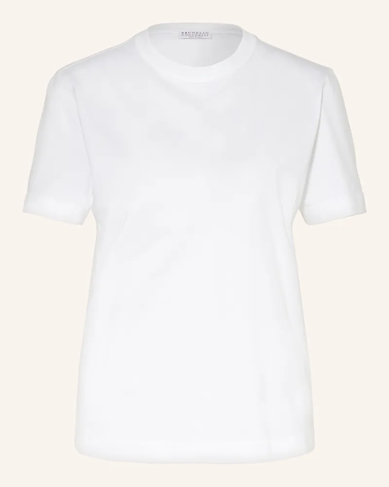 Brunello Cucinelli T-Shirt Mit Schmucksteinen weiss Weiss